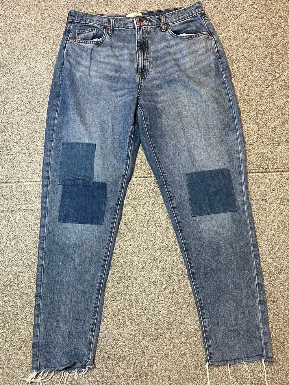 Universal Thread Boyfriend Patchwork Denim Jeans Womens Size 8 Blue Cotton